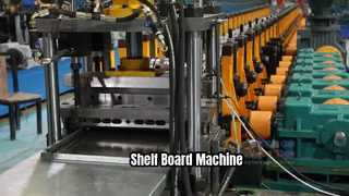 Roll forming machine for shelf layer boards