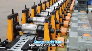 Rack reinforcement roll forming machine