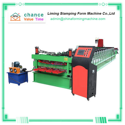 Double Layer Sheet Roll Forming Machinery Roofing Metal Tile Pressing Machine