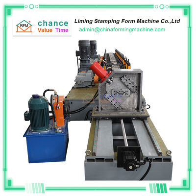 Rack Roll Forming Machine Equipped with Hydraulic Fixed Length Shearing and Material Splicing for Shelf Column Production