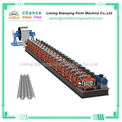 Thrie Beam Highway Guardrail Roll Forming Machine 8 Ton