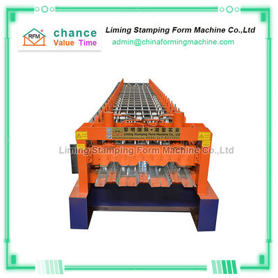 W1250mm Floor Tile Making Machine , 15Kw Deck Floor Roll Forming Machine