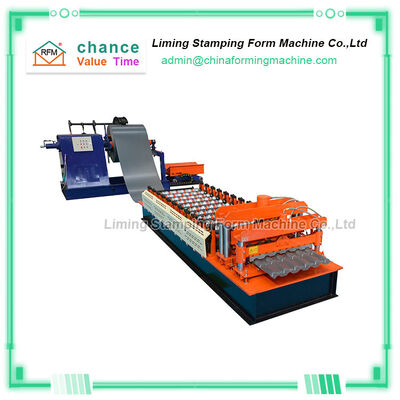 PLC Control Steel Tile Roll Forming Machine 20 m/min