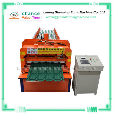 15 Rows Roof Panel Roll Forming Machine , Arc 828 Glazed Tile Making Machine