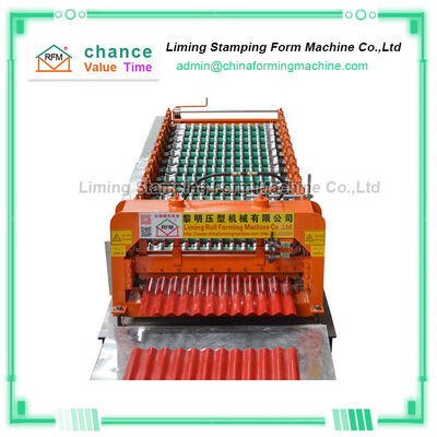 Alum Corrugated Roofing Sheet Roll Forming Machine , 50HZ Metal Roofing Roll Forming Machine