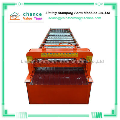 L7500mm Roof Tile Roll Forming Machine , ISO9001 Aluminium Roofing Sheet Making Machine