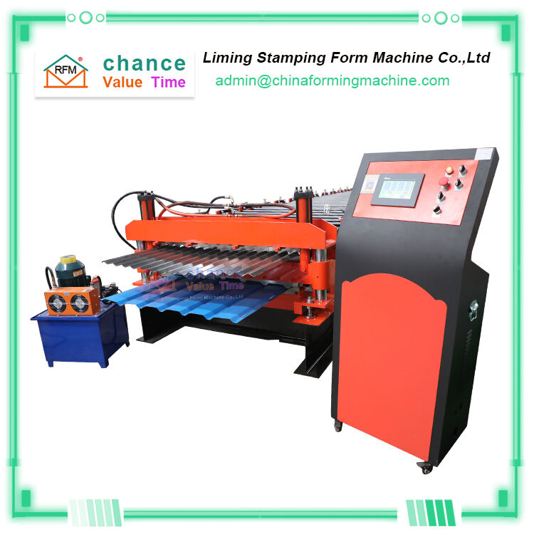 Hydraulic Double Layer Roofing Sheet Roll Forming Machine Producing IBR And Trapezoidal Profile Sheets With Feeding Width 1000mm