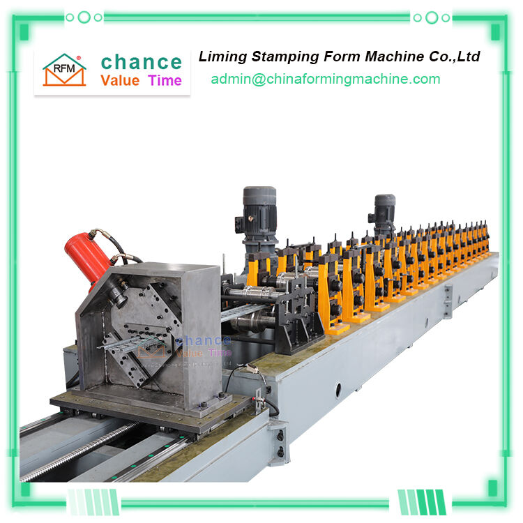 Rack Roll Forming Machine Equipped with Hydraulic Fixed Length Shearing and Material Splicing for Shelf Column Production