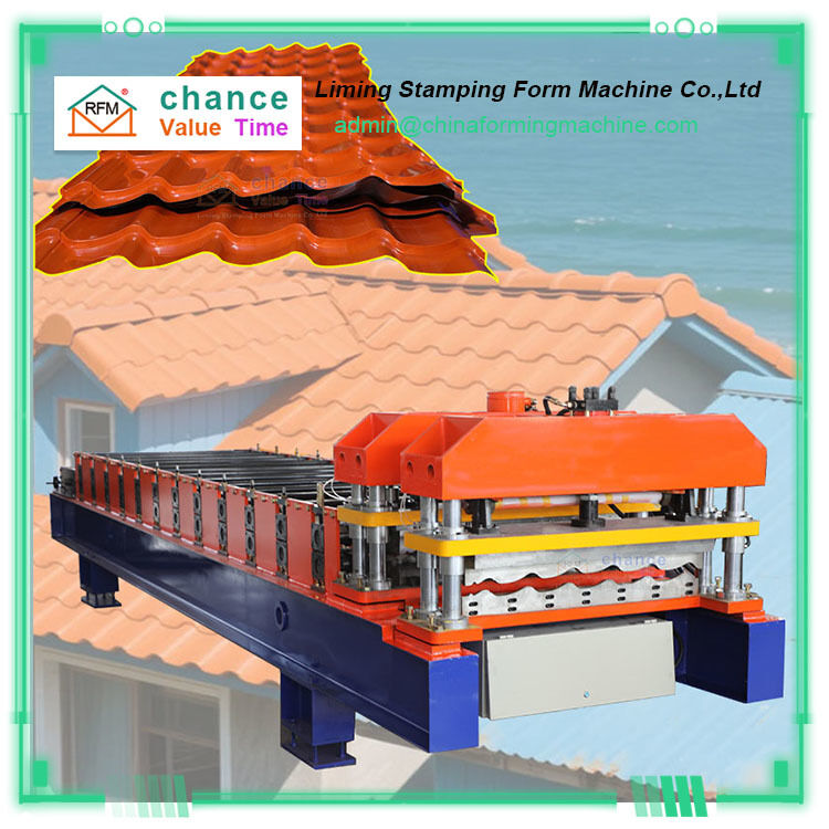 Colored Cold Steel Glazed Roof Panel Tile  Roll Forming Making Machine Machinery