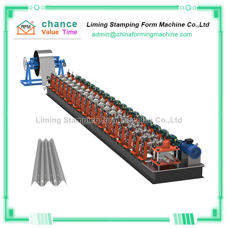 Thrie Beam Highway Guardrail Roll Forming Machine 8 Ton