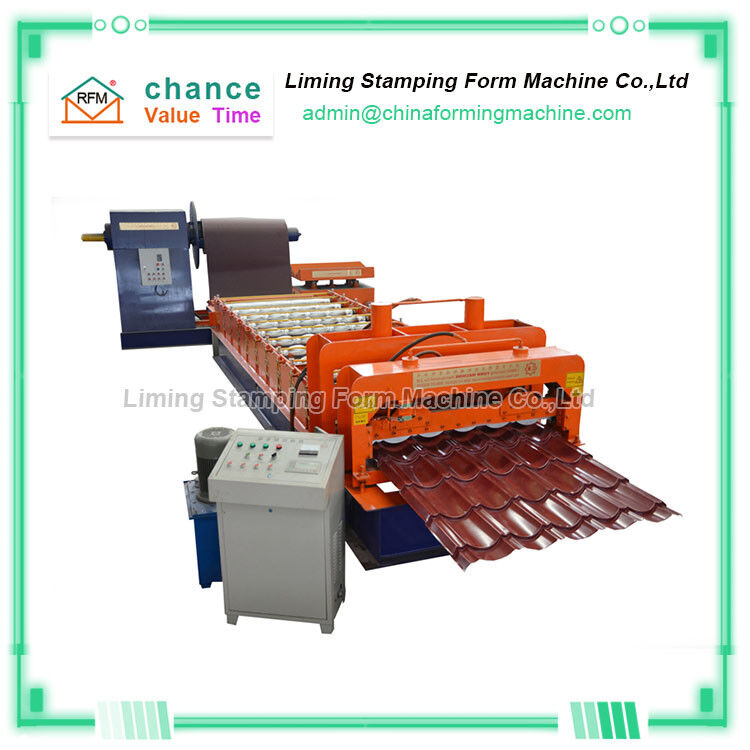 828 Color Steel Glazed Roofing Tile Roll Forming Machine