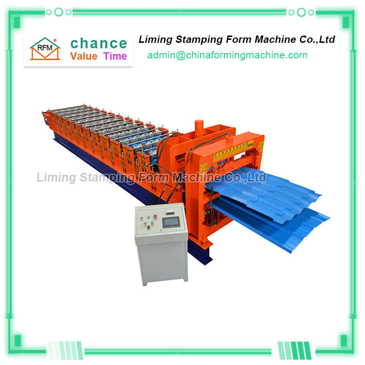 Galvanized L8200mm Roof Panel Roll Forming Machine PLC Control