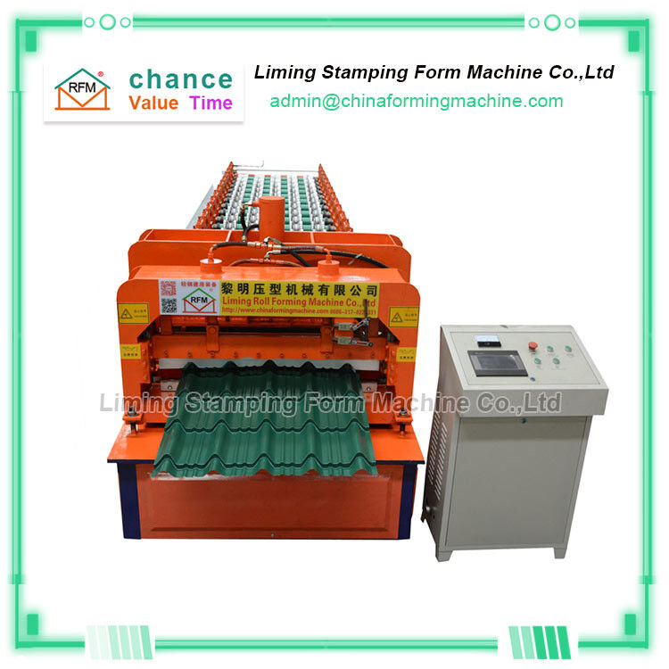 15 Rows Roof Panel Roll Forming Machine , Arc 828 Glazed Tile Making Machine