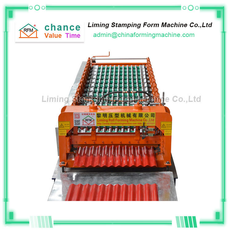 Alum Corrugated Roofing Sheet Roll Forming Machine , 50HZ Metal Roofing Roll Forming Machine