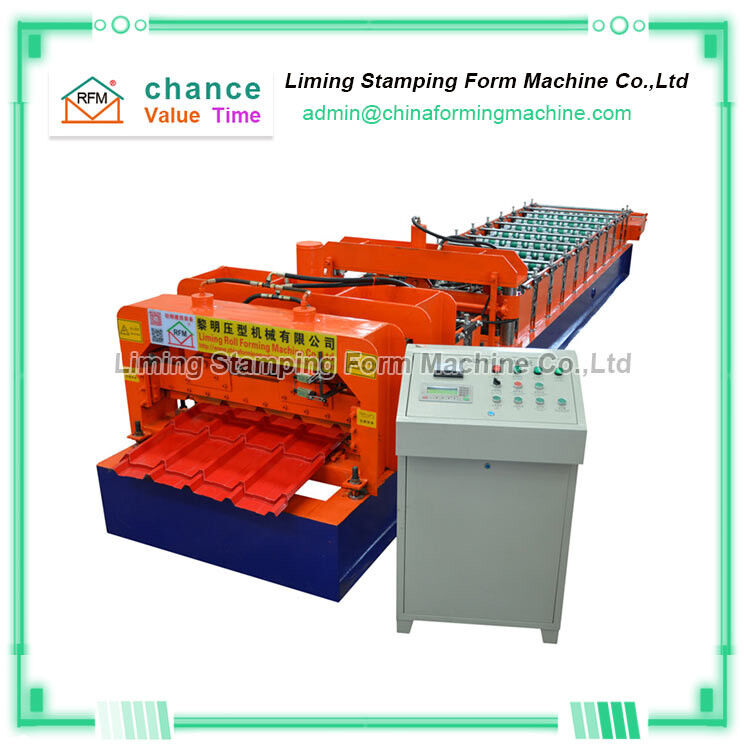 PLC Glazed Tile Making Machine , T1mm Roof Tile Forming Machine