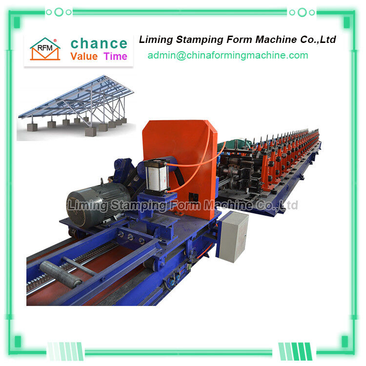 1mm Solar Photovoltaic Bracket Rollformers Rotary Punch Siemens Motor Drive